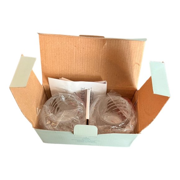 Set of 2 Partylite P0463 Illusions Swirl Glass Votive Candle Holders Clear - Picture 2 of 13